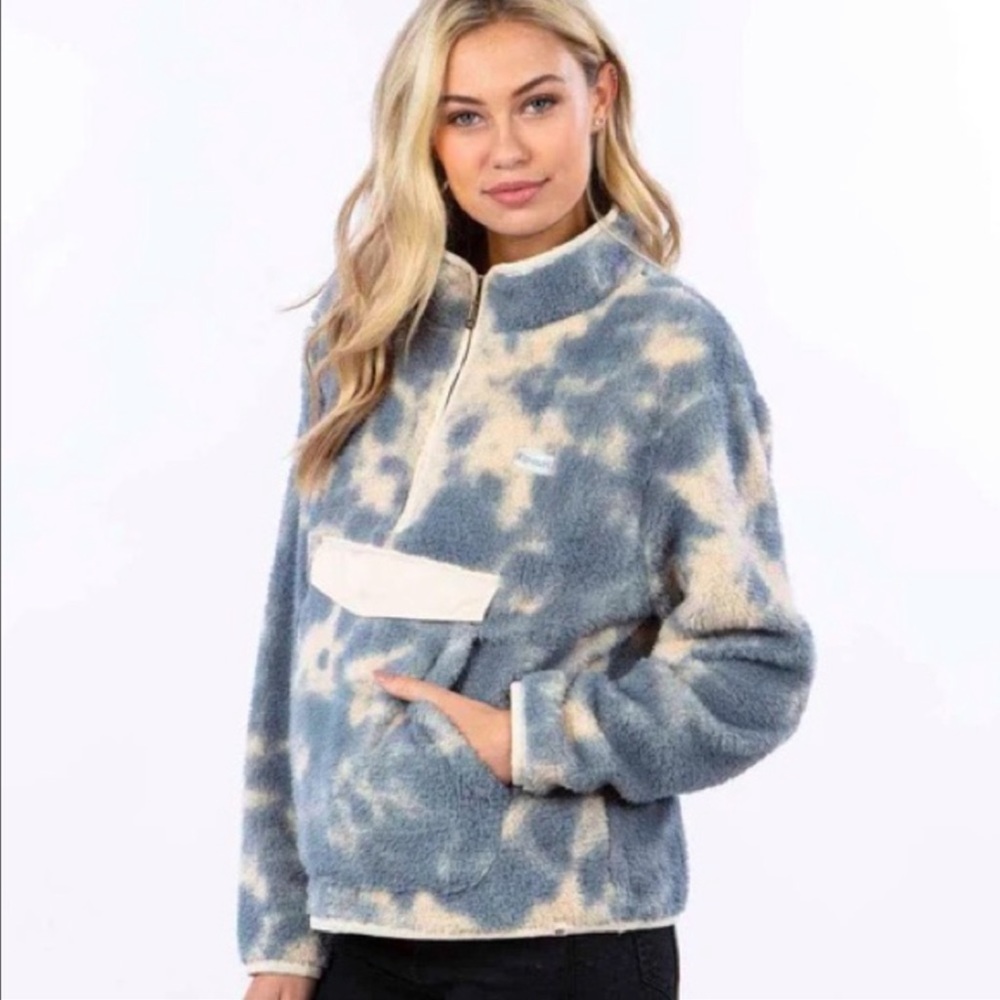 🔆RIP CURL🔆 DRIFTER TIE DYE POLAR FLEECE JACKET SWEATER - Picture 8 of 15